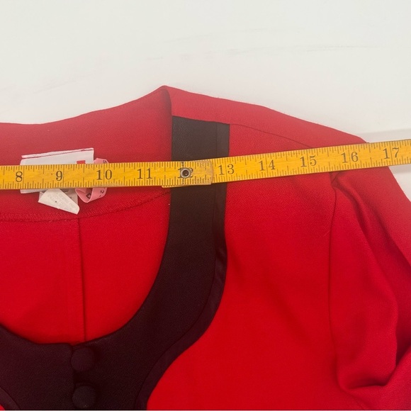 Scarlett Red Black Cropped Jacket – Vintage 7/8 – Military Steampunk Vibe - Picture 10 of 12